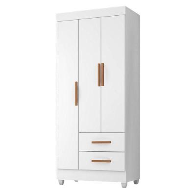 Guarda Roupa Solteiro Lite 3 Portas Branco Brilho - Móveis Leão