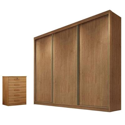Guarda Roupa Casal Logan Com Nicho E Gaveteiro Suiça Cumaru 23 - Horizonte