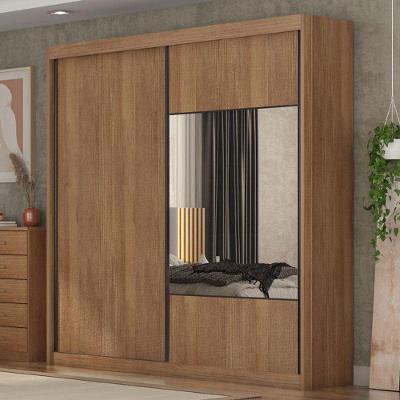 Guarda Roupa Casal Ambiente Sienna 2 Portas 4 Gavetas Cumaru 23 Com Espelho - Novo Horizonte