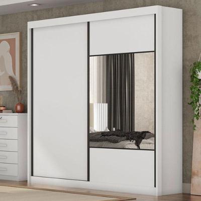 Guarda Roupa Casal Ambiente Sienna 2 Portas 4 Gavetas Neve Com Espelho - Novo Horizonte