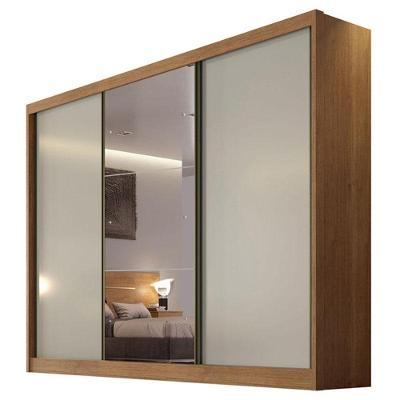 Guarda Roupa Casal Sonetto 3 Portas 8 Gavetas Cumaru 25 Fendi Com Espelho - Novo Horizonte