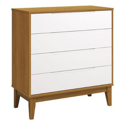 Cômoda Gaveteiro Classic Elfe Branco Acetinado Savana Amadeirado - Reller