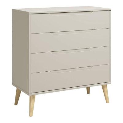 Cômoda Gaveteiro Elfe 4 Gavetas MDF com Puxador Embutido Bege Areia Natural