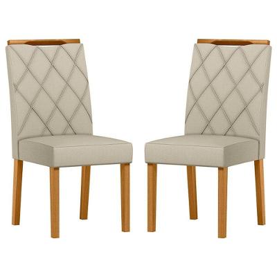 Cadeira Para Mesa De Jantar Sarah Kit 2 Peças Ype Veludo Nude - New Ceval
