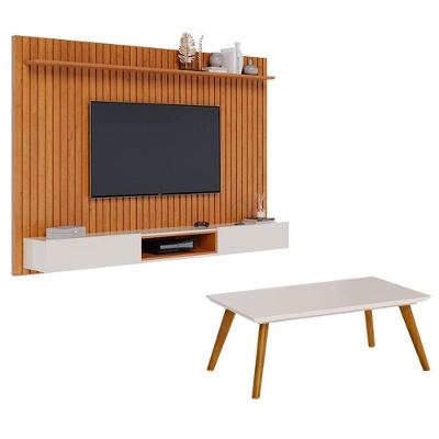 Painel Suspenso Loft 2.2 Com Mesa De Centro Classic Nature Off White - Imcal