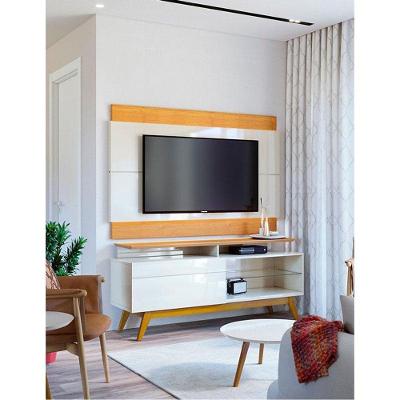 Rack Bancada 1 Gaveta Com Nicho E Painel Para Tv Ambiente Classic 1.4 Off White Nature - Imcal