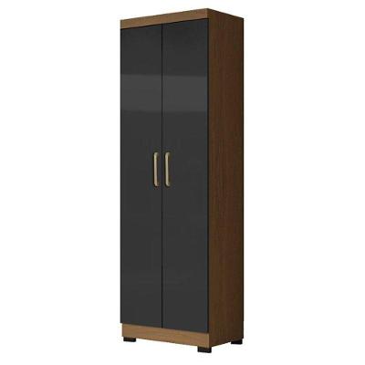 Armário Multiuso 2 Portas 2000191 Atacama Grafite Com Pés Preto - Aramóveis