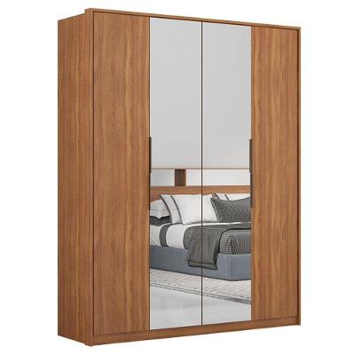 Guarda Roupa Casal Attore D43012k 4 Portas 2 Portas Em Espelho Amendola - Demartêz