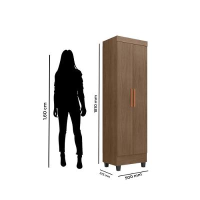 Armário Multiuso Lite 2 Portas 3 Prateleiras MDF Amadeirado Carvalho Oak