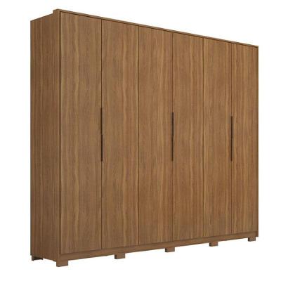 Guarda Roupa Casal Atrice D66010kpe 6 Portas Nogueira Touch Com Pés Demóbile - Demartêz