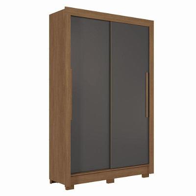 Guarda Roupa Solteiro 2 Portas De Correr Lapa Jatobá Grafite - Santos Andirá