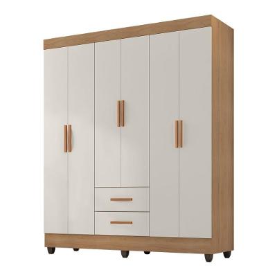 Guarda Roupa Casal Lite 6 Portas Nature Of White - Móveis Leão