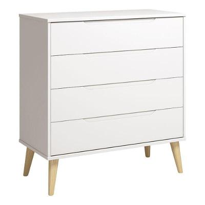 Cômoda Gaveteiro Retrô Elfe Branco Acetinado Natural - Reller