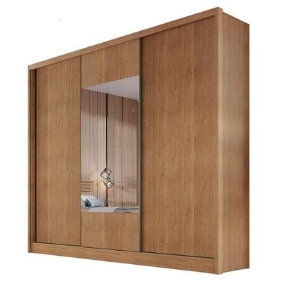 Guarda Roupa Casal Medelim 3 Portas 6 Gavetas Cumaru 23 Com Espelho - Novo Horizonte