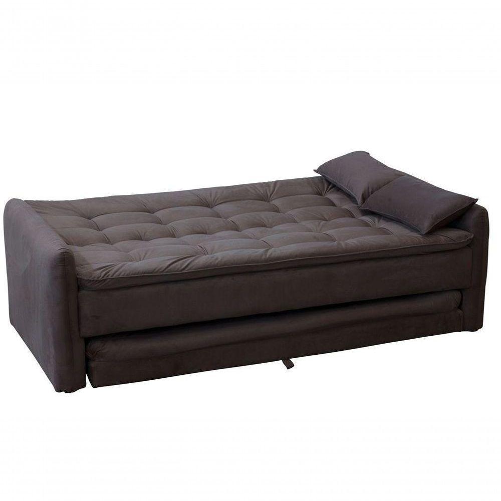 Sofá Cama Reclinável Com Cama Auxiliar Madalena - New Chumbo Light - 4