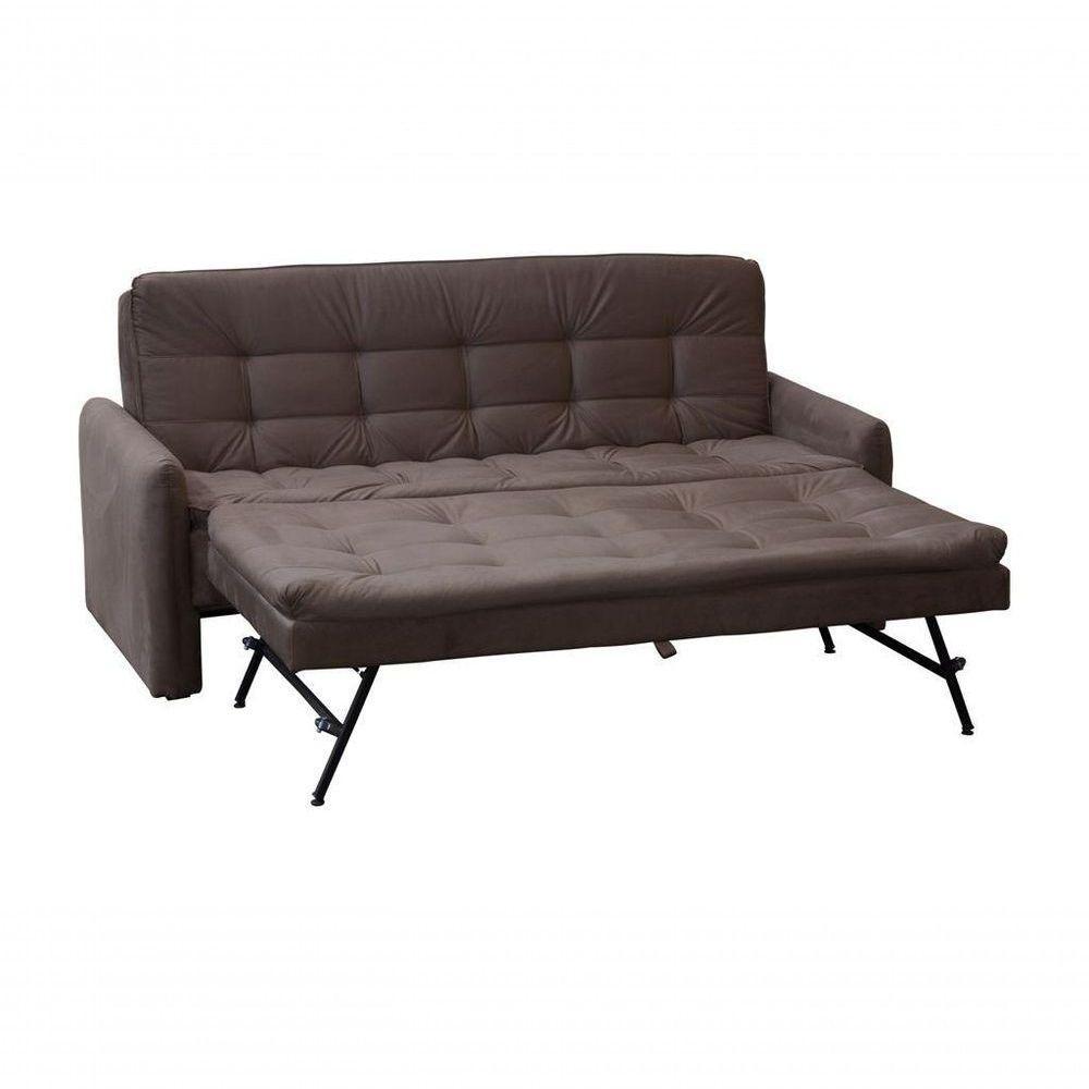 Sofá Cama Reclinável Com Cama Auxiliar Madalena - New Chumbo Light - 7