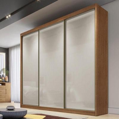 Guarda Roupa Casal Ambiente Londres 3 Portas 4 Gavetas Cumaru 25 Fendi Com Nicho - Novo Horizonte