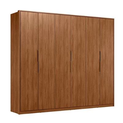 Guarda Roupa Casal Atrice D66010k 6 Portas Nogueira Touch Demóbile - Demartêz