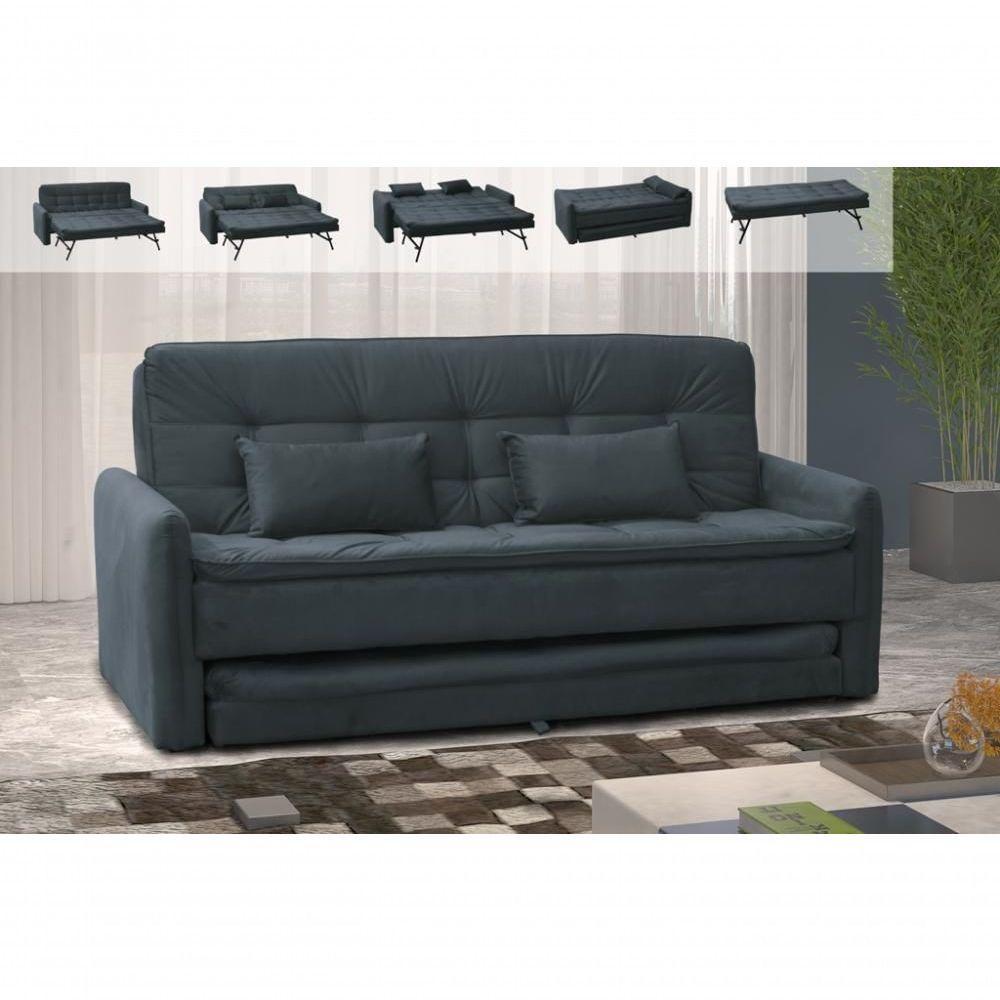 Sofá Cama Reclinável Com Cama Auxiliar - Chumbo Light - 2