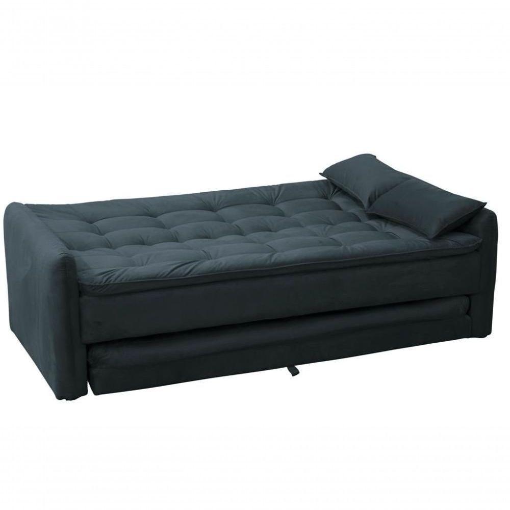 Sofá Cama Reclinável Com Cama Auxiliar - Chumbo Light - 3