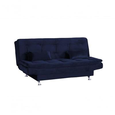 Sofá Cama Casal Reclinável Salomé - Veludo Azul Marinho
