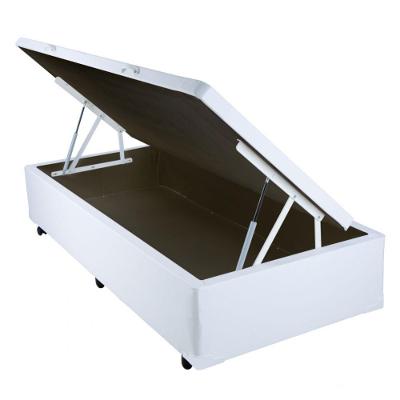 Cama Box Baú Solteiro Branco Com Pistao A Gás 88x188