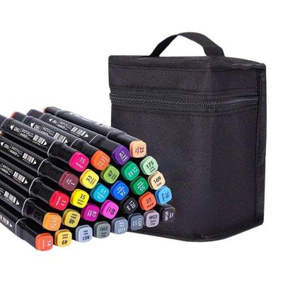 Kit Canetas Marcador Permanente Ponta Dupla 48 Cores + Bolsa