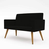 Sofá Namoradeira 2 Lugares - Balaqui Decor Preto - 5
