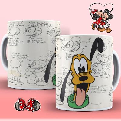 Caneca De Porcelana 325ml Personagens Disney Pluto