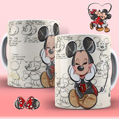 Caneca De Porcelana 325ml Personagens Disney Mickey