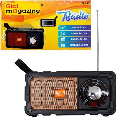 Caixa De Som Rádio Solar Lanterna Recarregável Usb Bluetooth