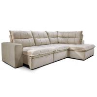 Sofá Solar Campus Com 2 Lugares Direito E Chaise Esquerdo Gralha Azul Bege - 1