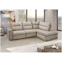 Sofá Solar Campus Com 2 Lugares Direito E Chaise Esquerdo Gralha Azul Bege - 2