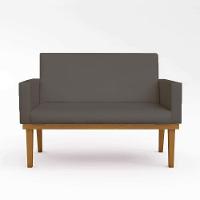 Sofá Namoradeira Reforçada 2 Lugares Luxo Tecido Cinza - 4