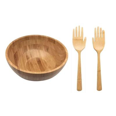 Conjunto Saladeira E Pegador De Saladas De Bambu Oikos 2pçs