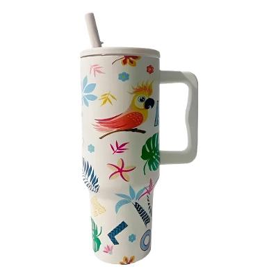 Copo Térmico Tropical 1200ml – Estampa Vibrante, Alta Capacidade E Conservação Prolongada Modelo:c3