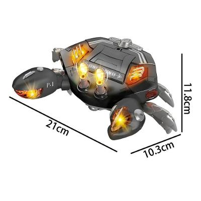 Caranguejo Musical Rastejante Brinquedo Divertido Luz Som preto