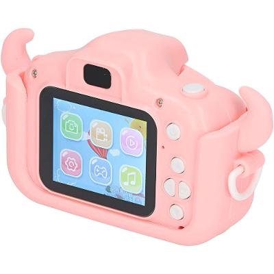 Câmera Digital Infantil Joguinhos Diversão Fotos Criança - Interativa Para Pequenos Exploradores rosa
