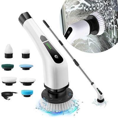 Escova Limpeza Elétrica 7 Em 1 Usb Recarregável Giratório - Limpeza Completa Sem Dores Nas Costas