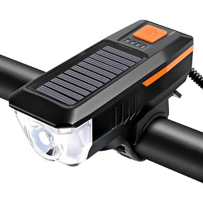 Lanterna E Buzina Solar Para Bicicleta – Segurança E Visibilidade Dia E Noite Recarregável Sinalizador