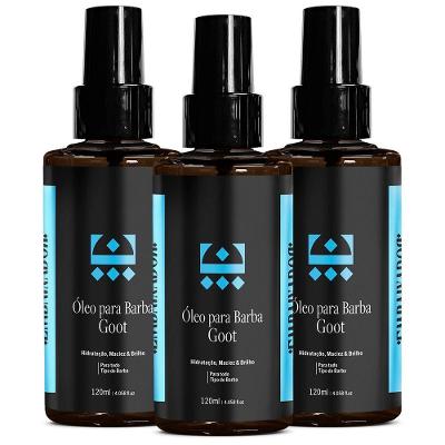 Kit 3 Óleo Hidratante Para Barba Goot Embaixador 120Ml