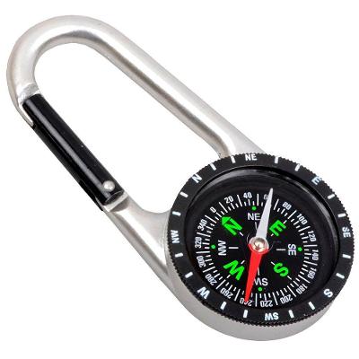 Chaveiro Bússola Compacta Prateada – Ferramenta De Sobrevivência Para Camping, Trilha E Aventura