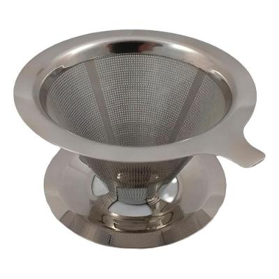 Coador De Café Inox Reutilizável Malha Dupla Ultrafina Tamanho G Prateado Sem Filtro De Papel - Ecológico