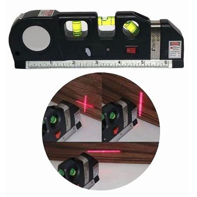 Nível A Laser 3 Linhas Cruz Com Trena Régua Nivelador Construção - Ideal Para Uso Doméstico E Profissional,
