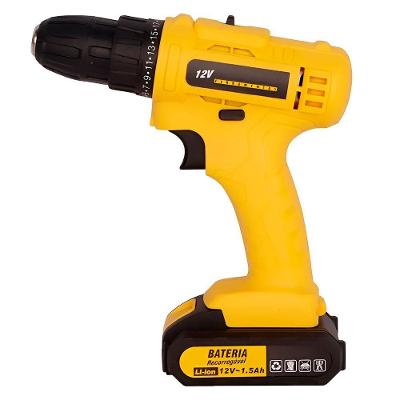 Parafusadeira 12v Sem Fio Com Maleta, Bateria Bivolt E Kit Completo De Brocas E Bits