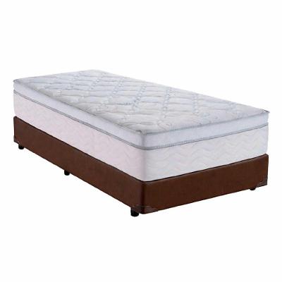 Cama Box Solteiro 88 Sintético Marrom Com Colchão Toronto Molas Ensacadas Branco D33 32cm