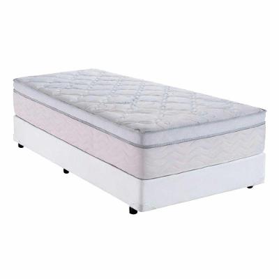 Cama Box Solteiro 88 Sintético Branco Com Colchão Toronto Molas Ensacadas Branco D33 32cm