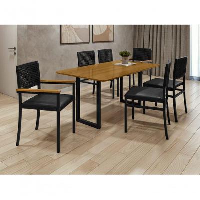 Conjunto área Gourmet 6 Cadeiras 1,60x0,90m Itália Paonanda