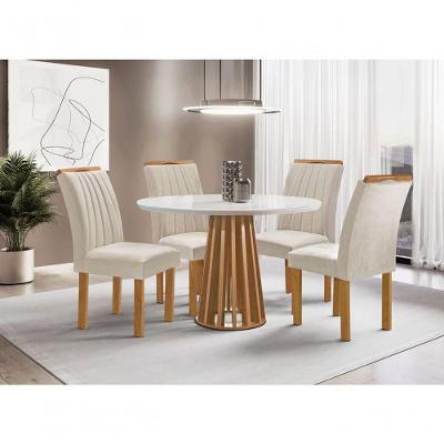 Sala De Jantar 4 Cadeiras C Vidro 1,0m - Dublin - Sky Móveis