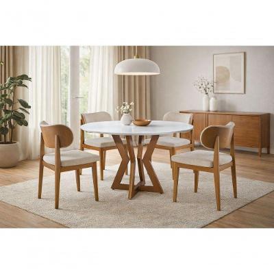 Sala De Jantar Maciça 4 Cadeiras - Organick - Sala Nobre